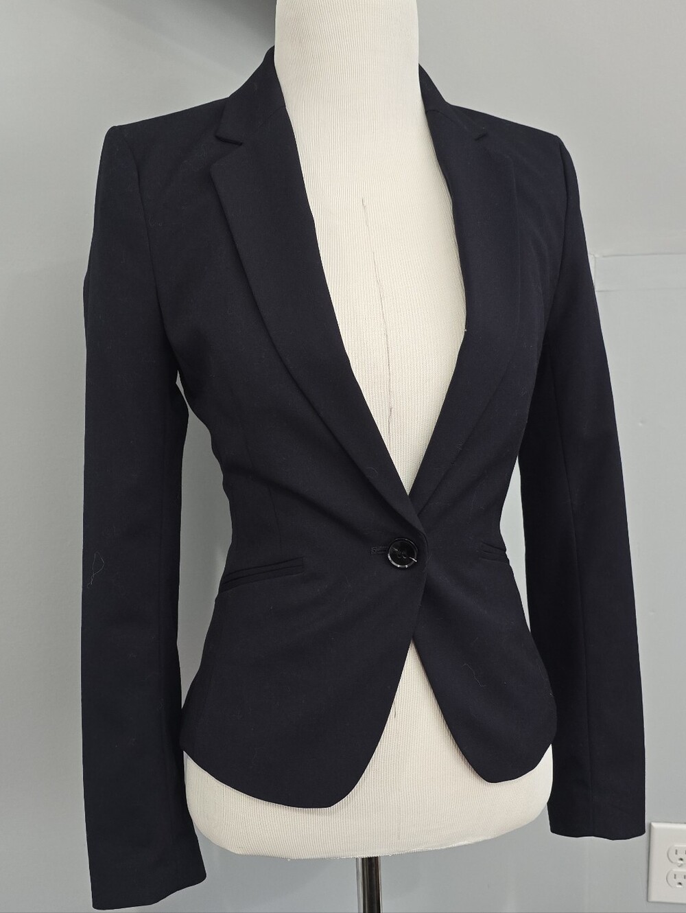 Navy Tailored Women's Blazer - Classic Single-Button Jacket